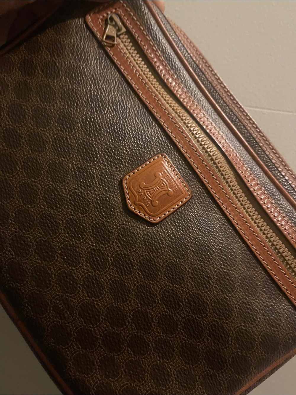 Authentic Vintage Celine Macadam Clutch Wristlet/ Zip closure & Front zip pocket - Picture 8 of 17